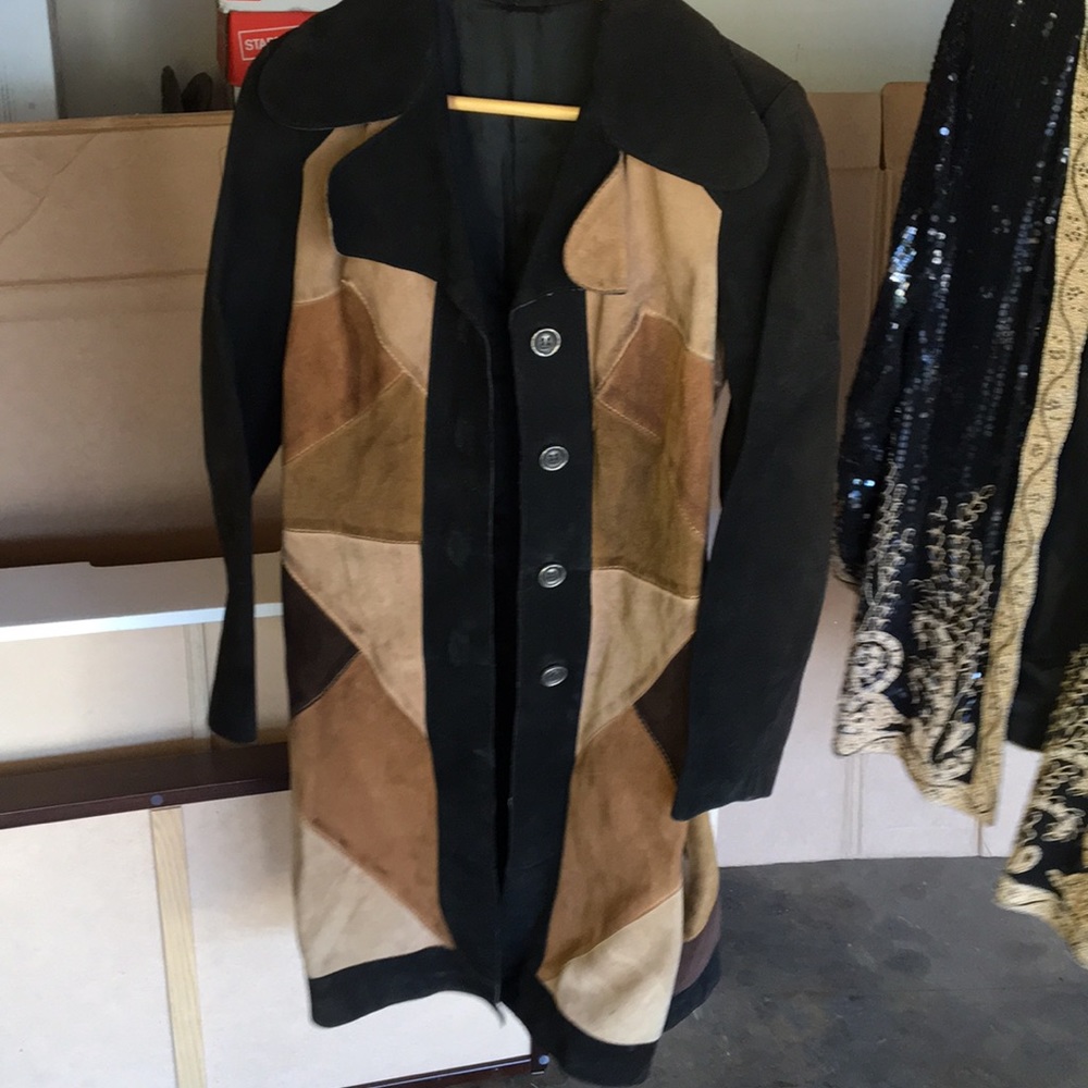 Vintage leather patchwork jacket